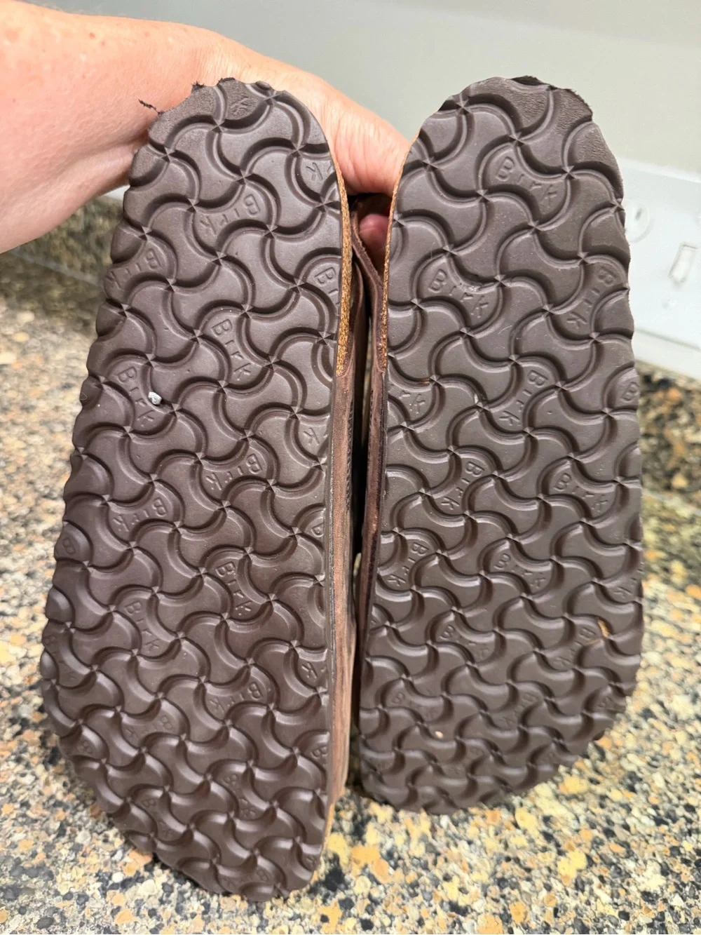 Brown Double Buckle Leather Sandals Mens 9